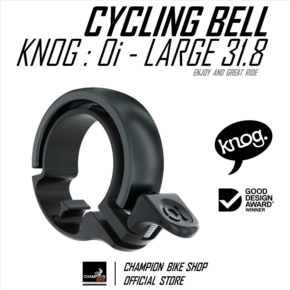 กระดิ่งจักรยาน KNOG : Oi CLASSIC CYCLING BELL สีดำ / LARGE 31.8mm.