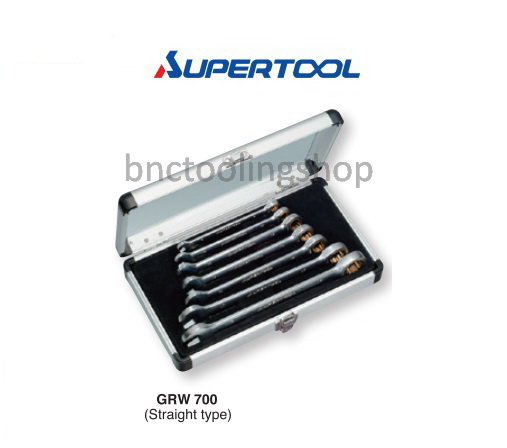 ชุดประแจปากตายข้างแหวนฟรี 7ชิ้น ขนาด 8-19มิล,Gear Wrench 7pcs/set Size 8-19mm,Supertool,GRW700