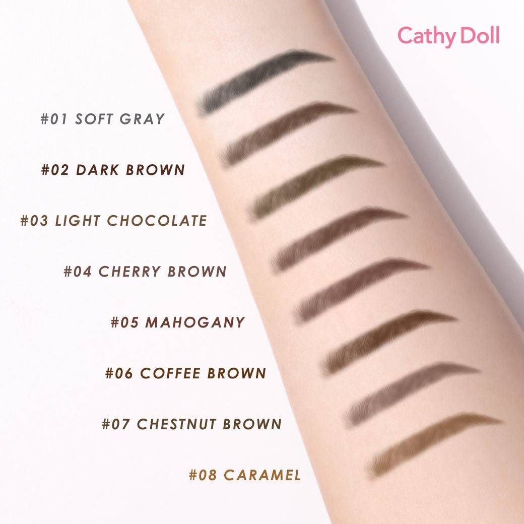 ดินสอเขียนคิ้ว Cathy Doll Skinny Soft Brow Pencil 0.06 g💛 สี 04 CHERRY BROWN
