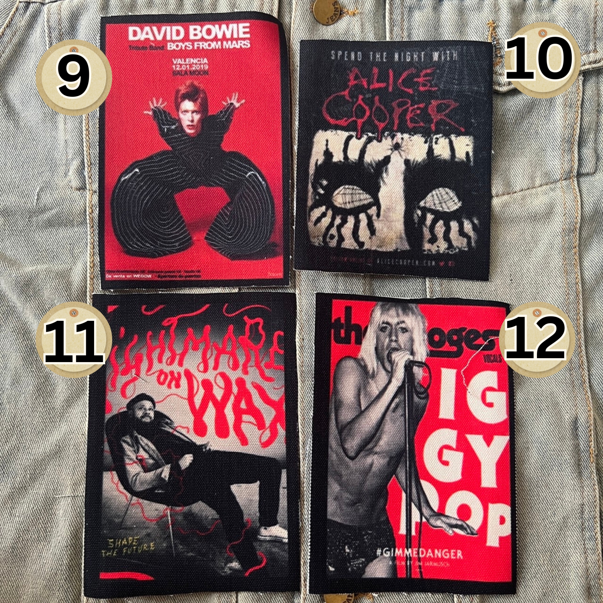 ตัวรีดติดเสื้อ วงดนตรี ร็อค วินเทจ พังค์ ผ้าแคนวาสพิมพ์ลาย ตกแต่งเสื้อผ้า Canvas Iron on Patch