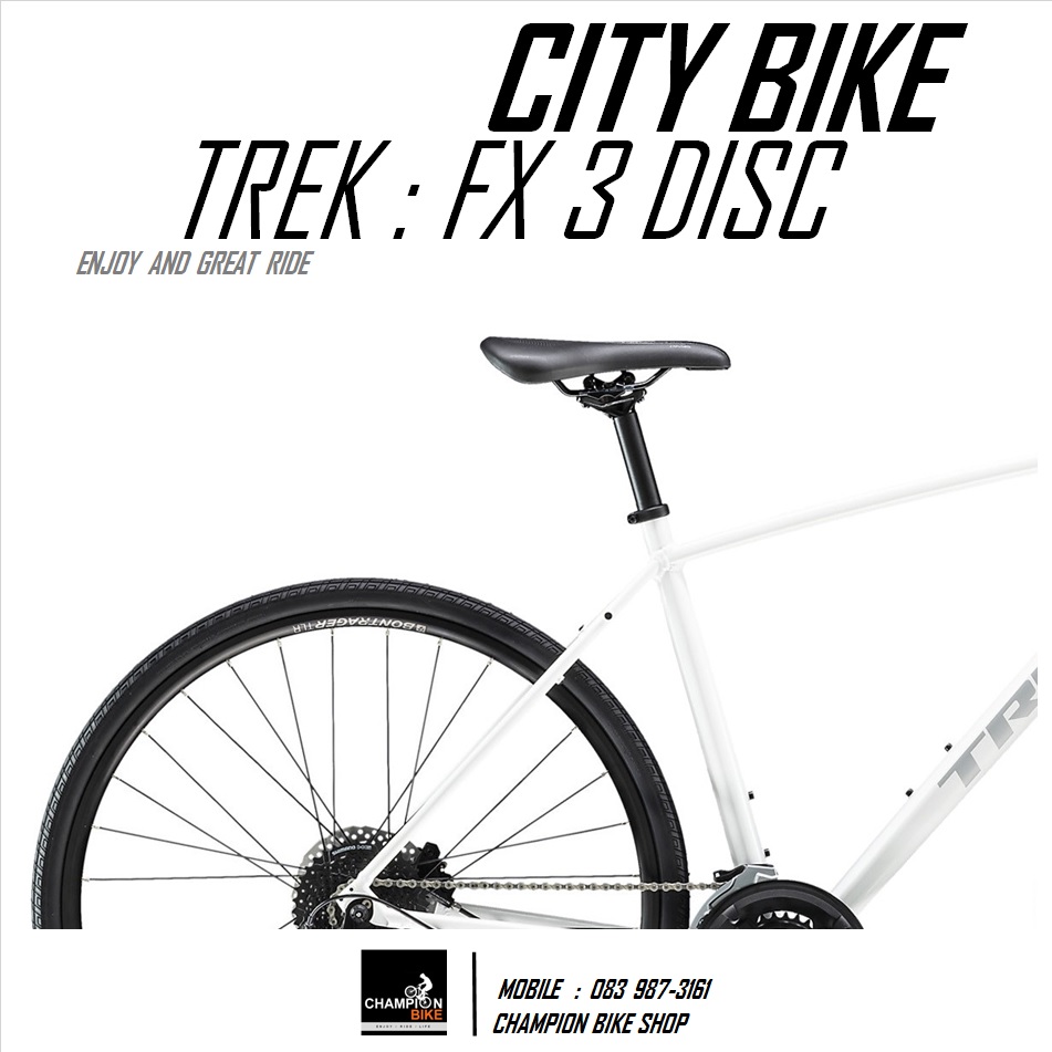 จักรยานซิตี้ไบค์ TREK : FX 3 DISC CITY BIKE - 2020 สีขาว-เทา