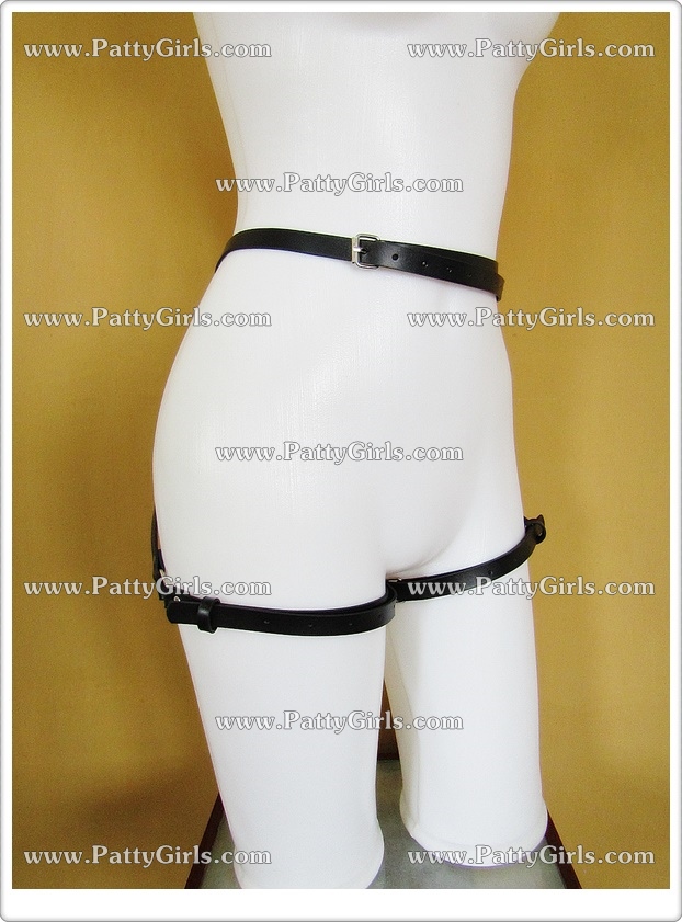 A057 สายหนังตกแต่งร่างกายท่อนล่างสไตล์SM เข็มขัดหนังรัดช่วงเอวกับช่วงต้นขา มาในแบบสายหนังหัวเข็มขัดแต่งห่วงโลหะตามรูปเลยค่ะ