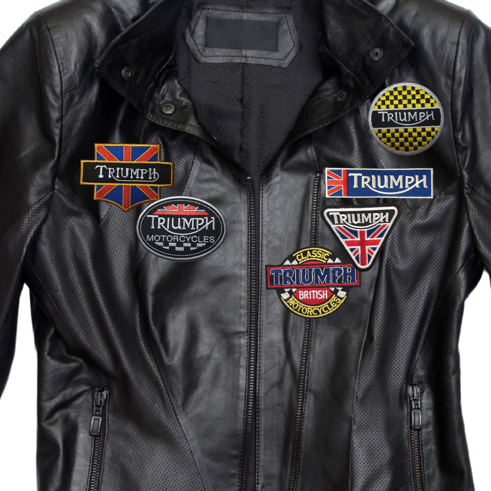 Triumph มอเตอร์ไซค์ รถแข่ง ตัวรีดติดเสื้อ อาร์มปัก ตกแต่งเสื้อผ้า หมวก กระเป๋า ยีนส์