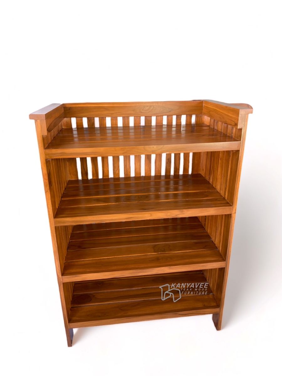 ชั้นวางของไม้สัก 4 ชั้น