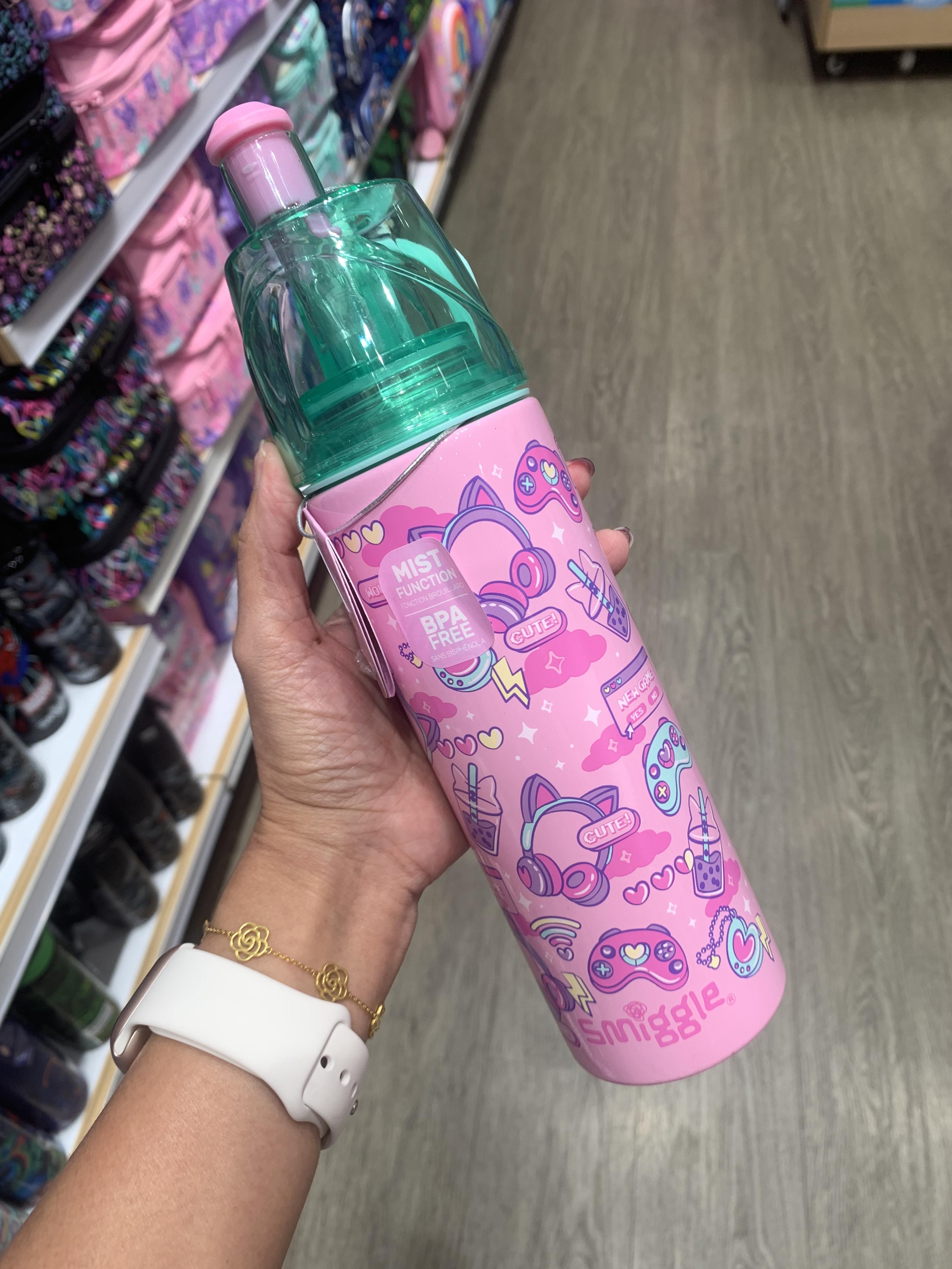 กระติกน้ำ สเปรย์ สแตนเลส Smiggle splitz stainless water bottle-เกมส์ ชมพู