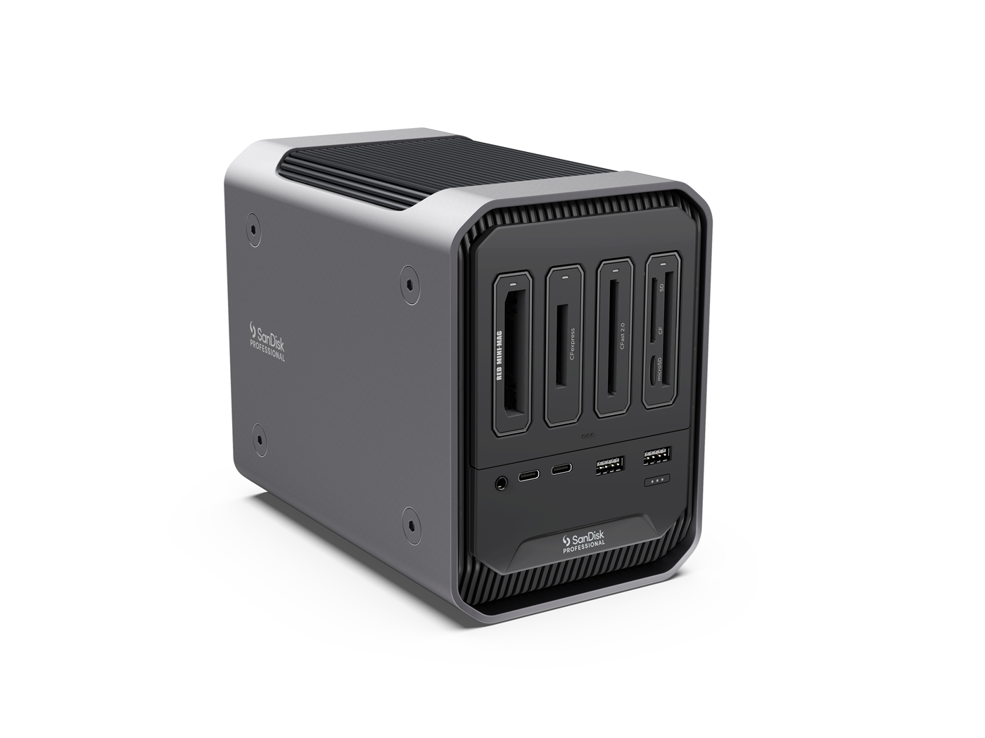 PRO-DOCK 4 (SDPD14F-0000-SBAAD) PRO-READER Docking station 2x Thunderbolt 3 ports, 2x USB-C 3.2 gen 2 SanDisk Professional ประกัน 3 ปี