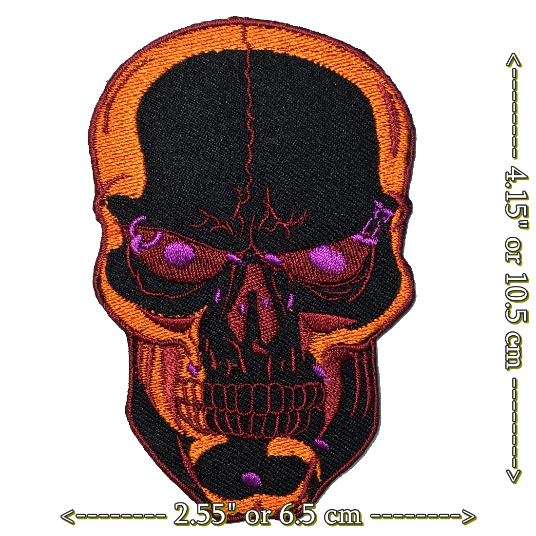 Clearance กะโหลก สายโหด Horror ตัวรีดติดเสื้อ อาร์มรีด อาร์มปัก ตกแต่งเสื้อผ้า หมวก กระเป๋า แจ๊คเก็ตยีนส์ Dark Embroidered Iron on Patch