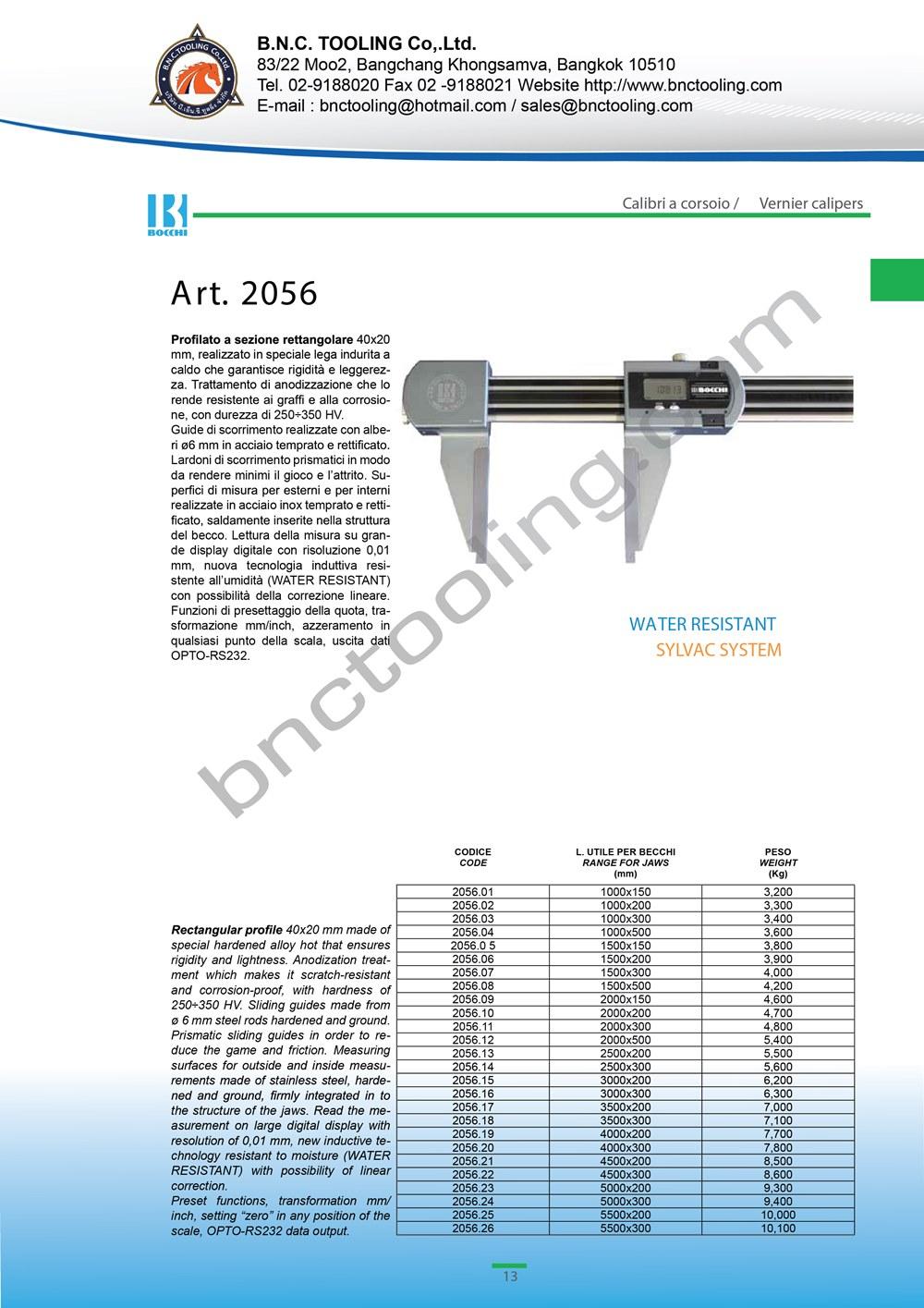 BOCCHI,LIGHTWEIGHT DIGITAL CALIPER ,Art-2056