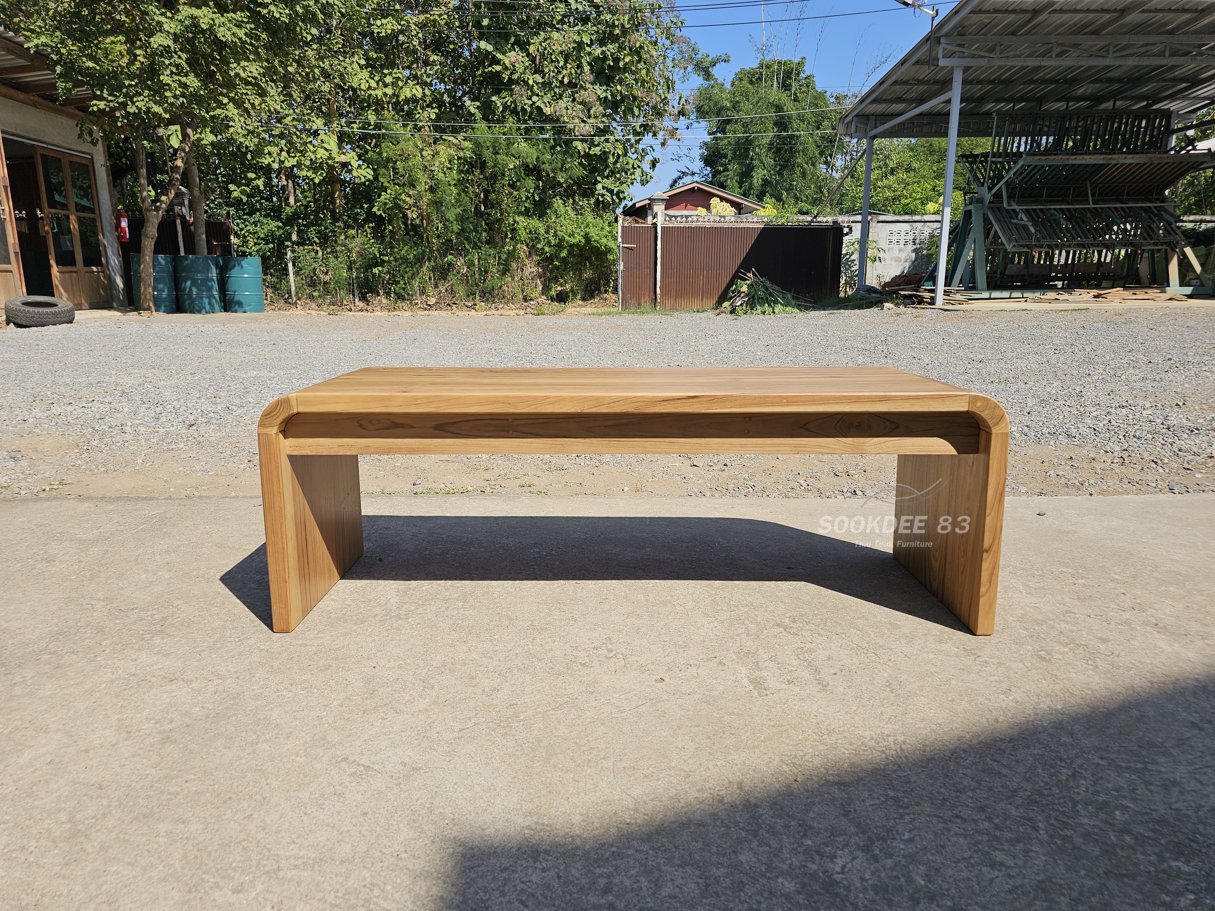 ม้านั่งมุมโค้ง 1.5 ม. (สีสัก)