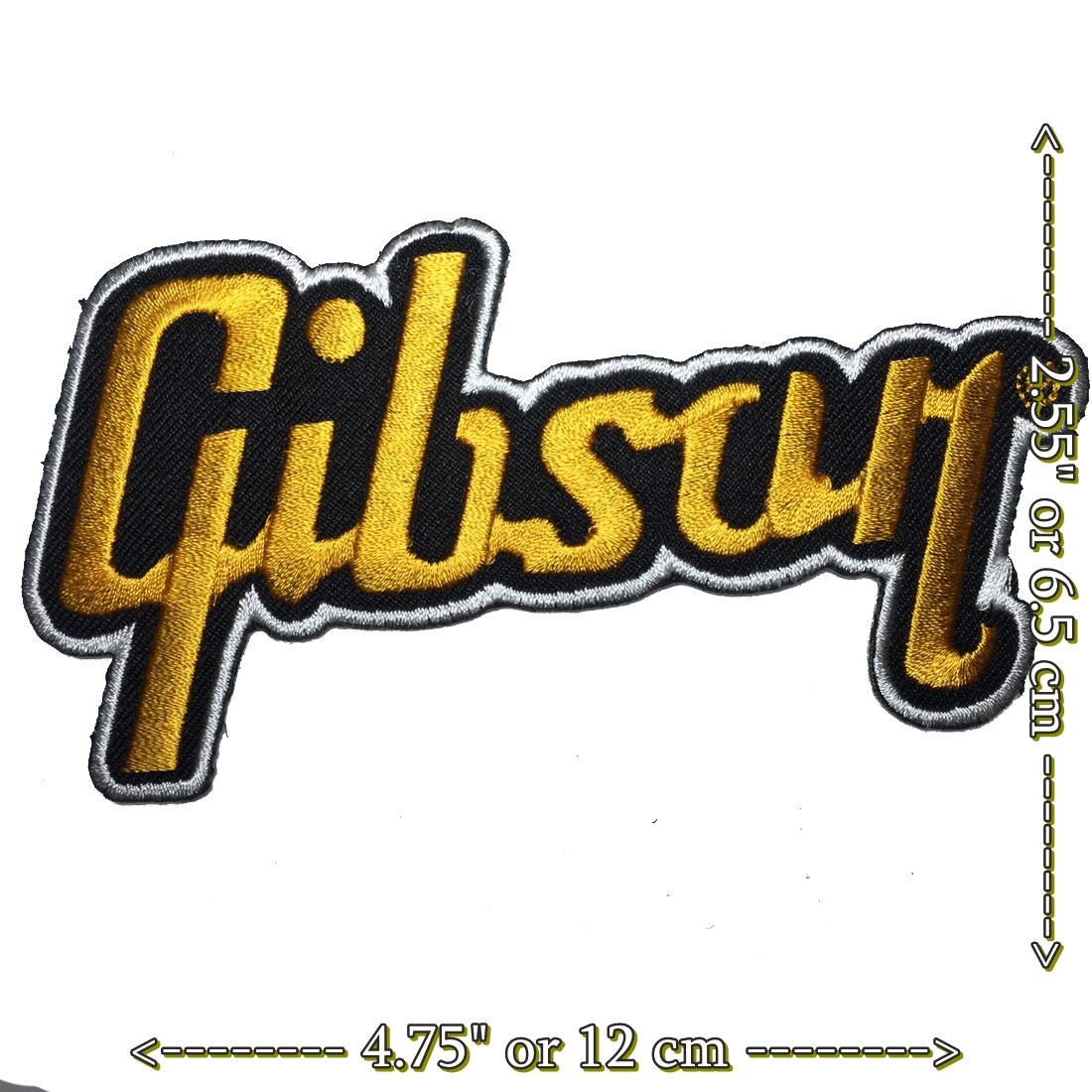 โลโก้ Gibson กีตาร์ ตัวรีดติดเสื้อ Hipster Embroidered Iron on Patch