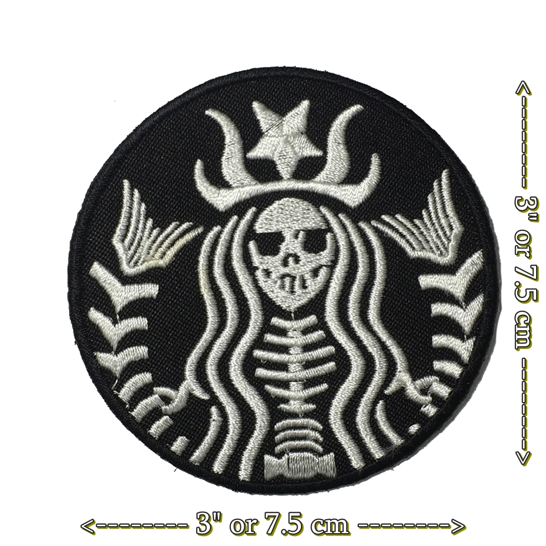 โลโก้ สตาร์บัค ตัวรีดติดเสื้อ อาร์มรีด อาร์มปัก ตกแต่งเสื้อผ้า หมวก กระเป๋า แจ๊คเก็ตยีนส์ Hipster Embroidered Iron on Patch