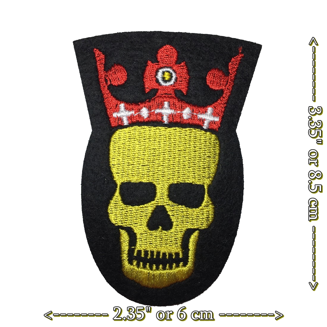 Clearance ราชา กะโหลก ตัวรีดติดเสื้อ อาร์มรีด อาร์มปัก ตกแต่งเสื้อผ้า หมวก กระเป๋า แจ๊คเก็ตยีนส์ Dark Embroidered Iron on Patch