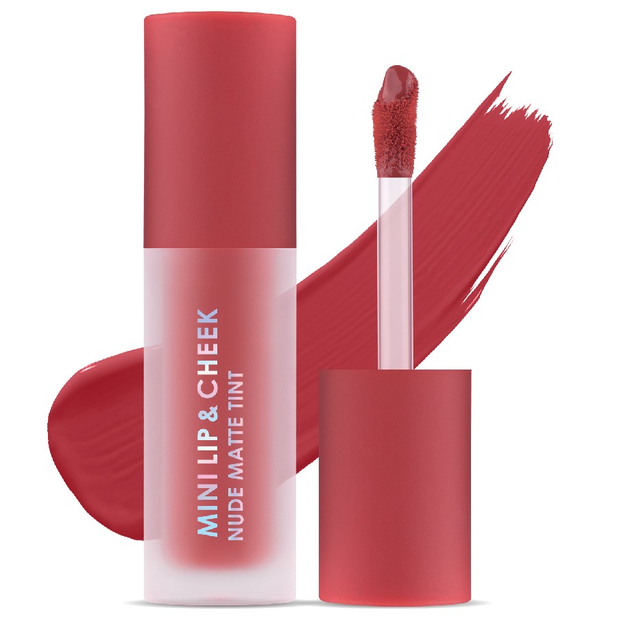 Cathy Doll Mini Lip & Cheek Nude Matte Tint 2.1g #08 BROWNIE RED เคที่ดอลล์ ลิปทินท์เนื้อนู้ดแมทท์ มินิลิปแอนด์ชีคนู้ดแมทท์ทินท์ 2.1G สี 08 BROWNIE RED