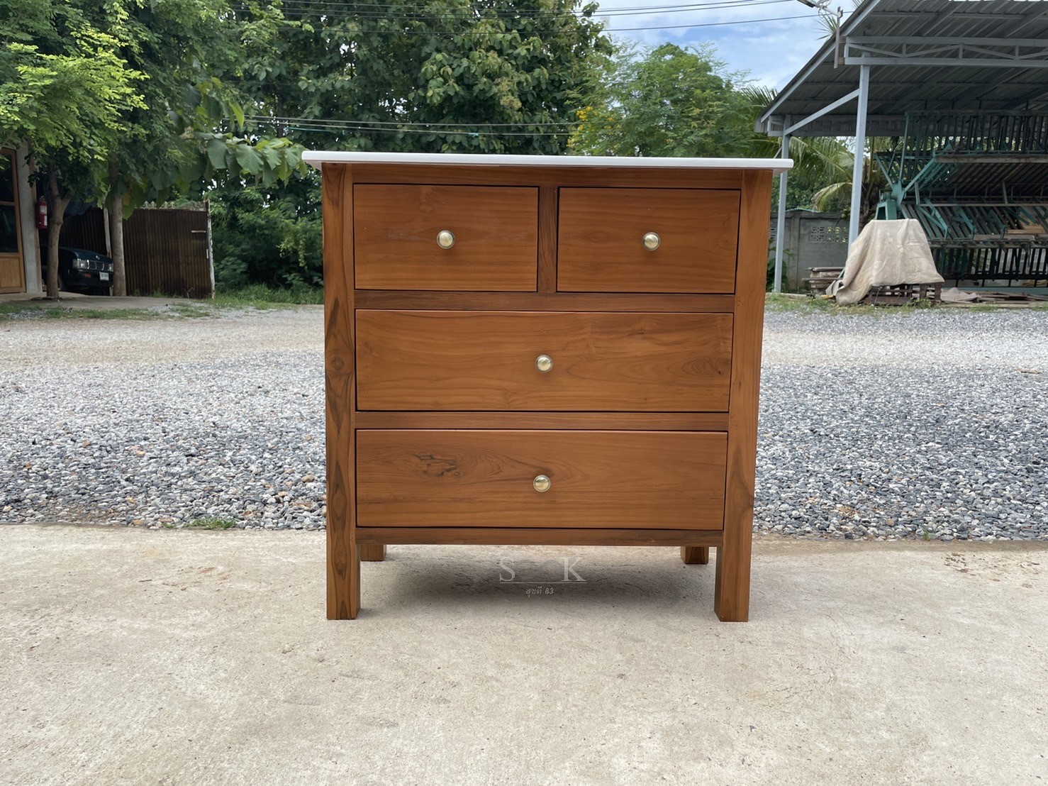 ตู้ลิ้นชักคลาสสิค (สีสัก)