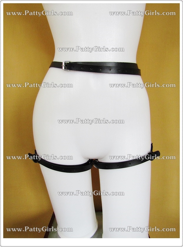 A057 สายหนังตกแต่งร่างกายท่อนล่างสไตล์SM เข็มขัดหนังรัดช่วงเอวกับช่วงต้นขา มาในแบบสายหนังหัวเข็มขัดแต่งห่วงโลหะตามรูปเลยค่ะ