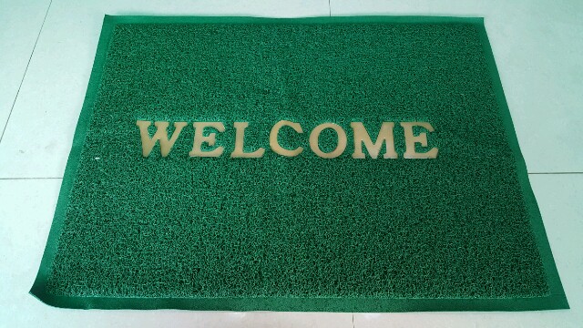 พรมดักฝุ่น welcome สีน้ำเงิน ขนาด 80cm.x120cm.