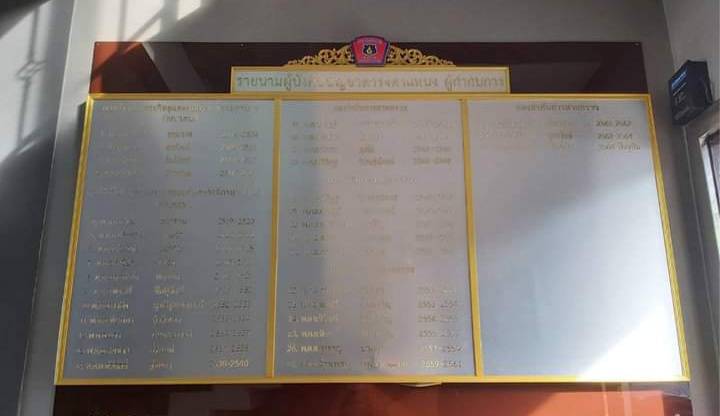 ป้ายทำเนียบ พื้นลามิเนตลายสแตนเลส ขนาด 120x240cm