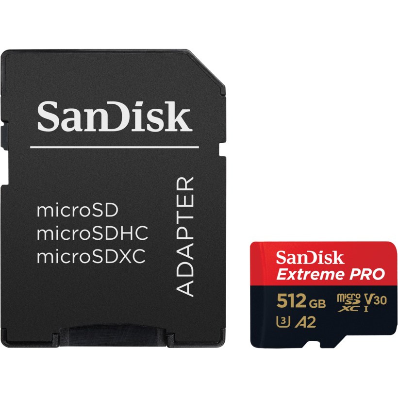 SanDisk ExtremePro microSDXC Card V30 U3 512TB 200MB/s R, 140MB/s W (SDSQXCD-512G-GN6MA) Mobile Gaming ,Nintendo ,GoPro ประกัน Synnex ตลอดอายุการใช้งาน