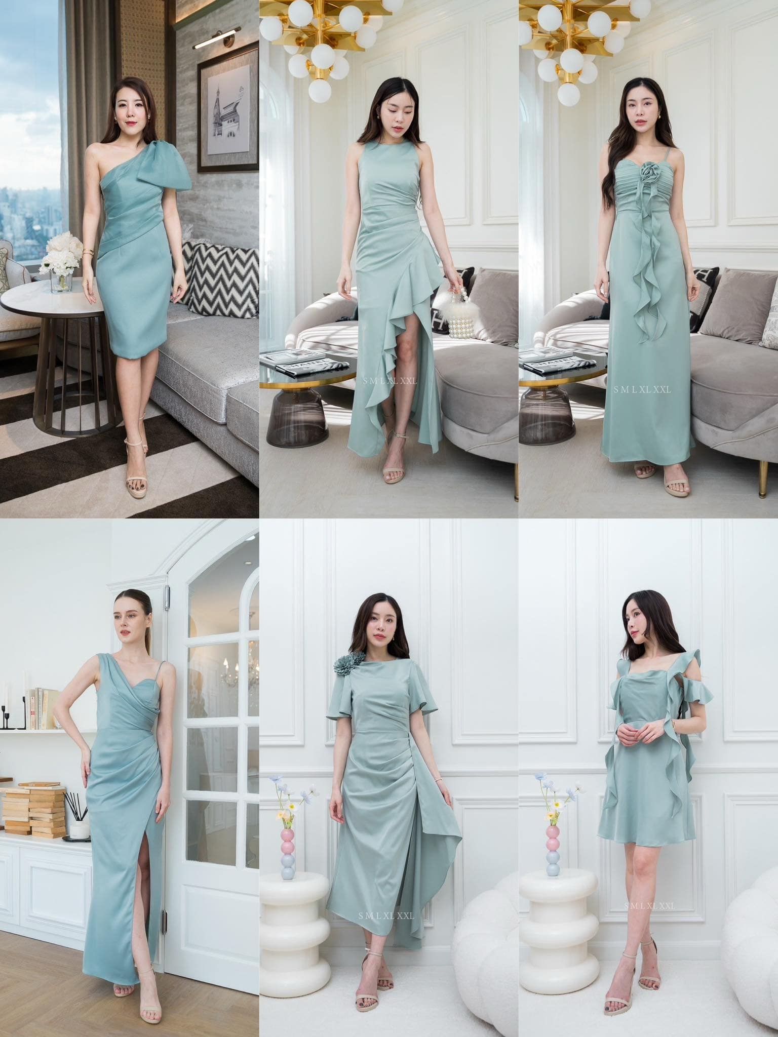 ชุดเพื่อนเจ้าสาวสีเขียวพาสเทล