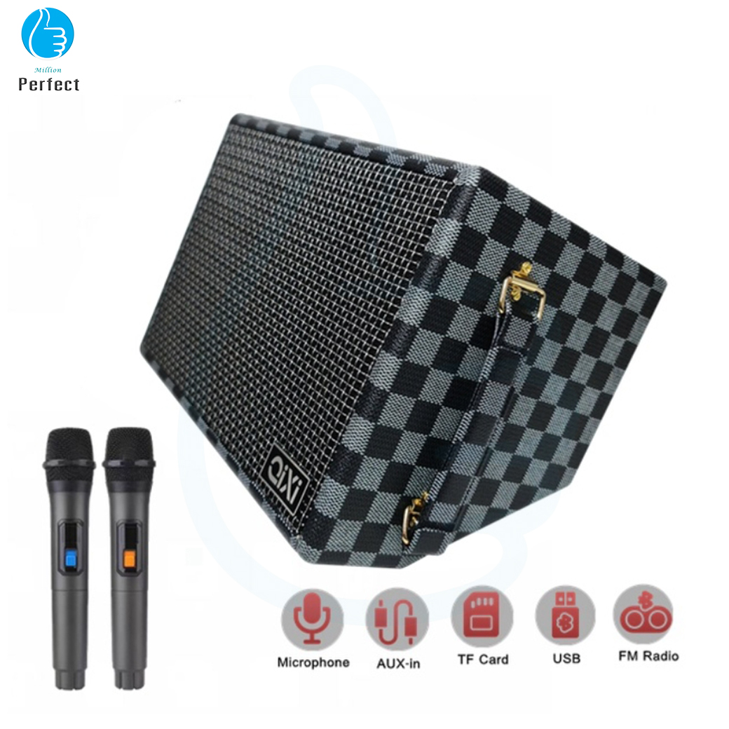 ลำโพงบลูทูธ QIXI รุ่น SK-2035 ลำโพงคลาสิค วินเทจ เสียงดีแบตทนตัวใหญ่ แถมไมโครโฟน 2 ตัว