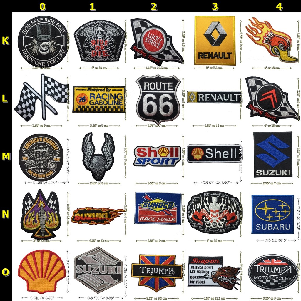 อาร์มปัก รถแข่ง ไบค์เกอร์ มอเตอร์ไซด์ ตัวรีดติดเสื้อ Biker Iron on Patch (บอกลายที่ต้องการทางแชท)