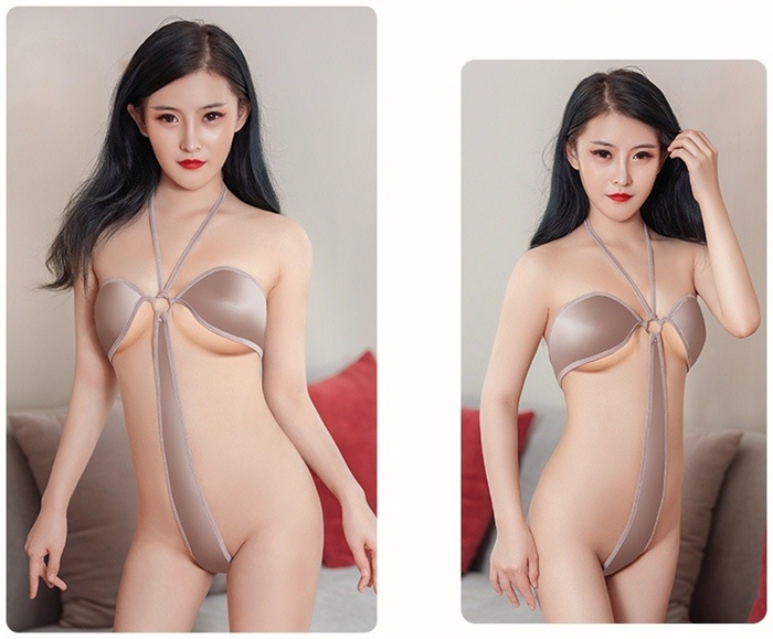 L040 ชุดว่ายน้ำเซ็กซี่ ชุดว่ายน้ำอีโรติกเป็นผ้ายืดเนื้อมันวาวสวมใส่แบบใช้สายรั้งผูกคล้องคอ ด้านหน้าและหลังใช้ห่วงเหล็กเป็นตัวยึดจุดเชื่อมต่อของผ้าตามรูปถ่ายสินค้าจริงเลยค่ะ