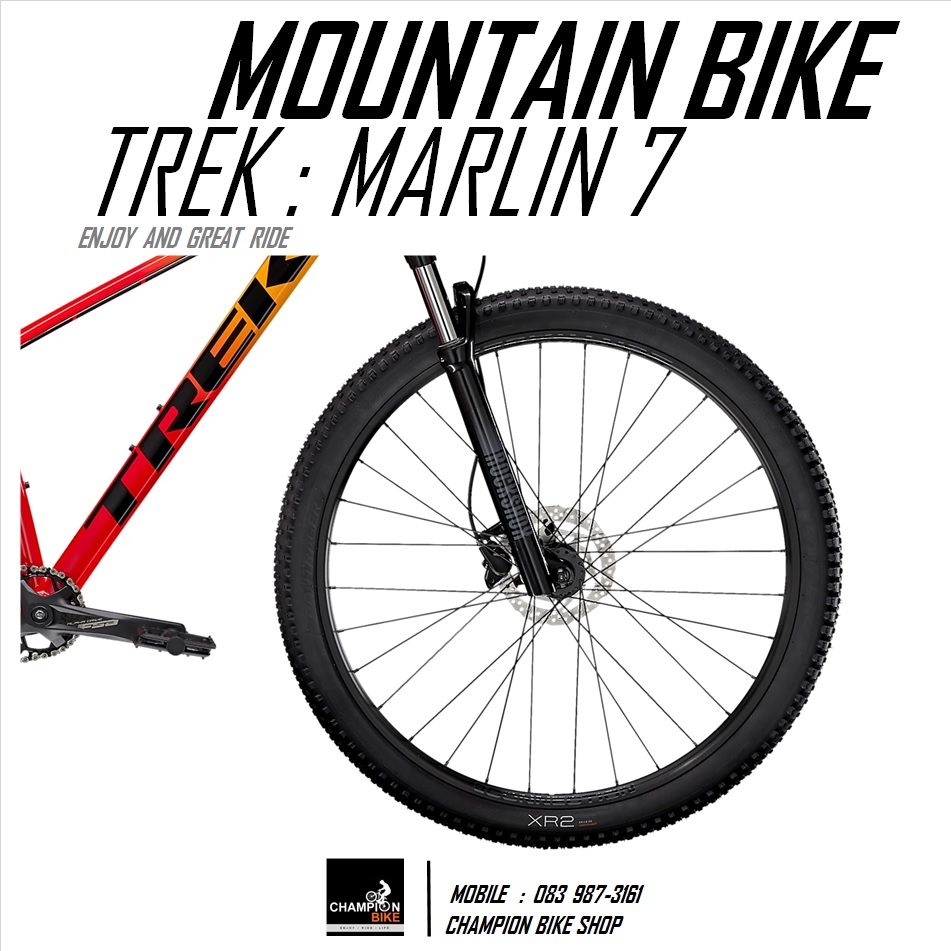 จักรยานเสือภูเขา TREK : MARLIN 7 DISC MOUNTAIN BIKE - 2021 สีเหลือง-แดง