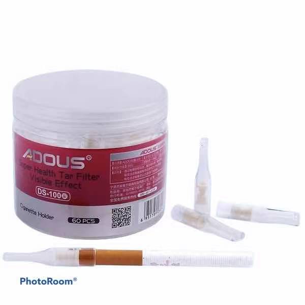 ADOUS DS-100 (สีแดง) - ที่กรองบุหรี่ 60 ชิ้น (มวนใหญ่ปกติ และมวน 5.0)