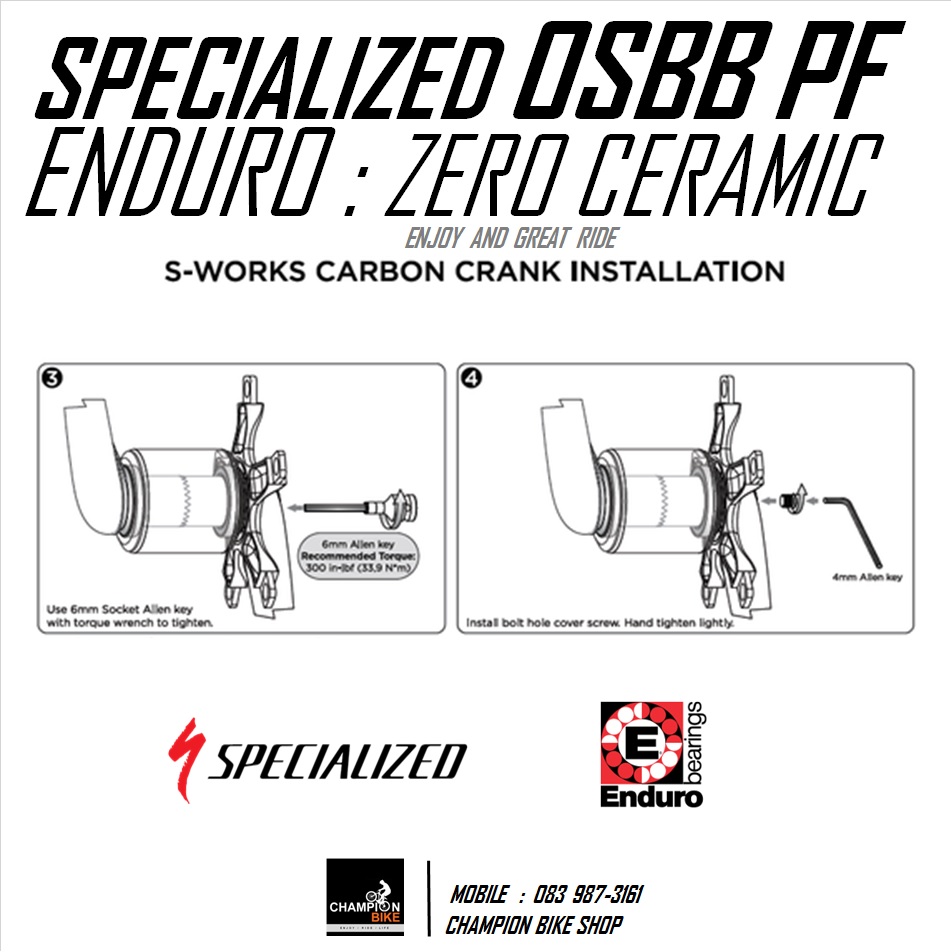 ลูกปืนกะโหลกเซรามิค SPECIALIZED OSBB PF ENDURO : BKC-0520 ZERO CERAMIC BEARING PRESS FIT OSBB30 FOR SPECIALIZED S-WORKS CARBON ROAD CRANKS