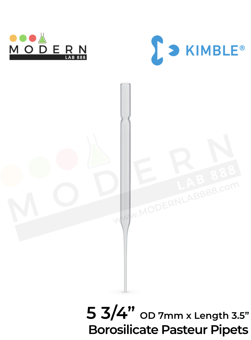 5 3/4" Borosilicate Pasteur Pipets (250ชิ้น/กล่อง)