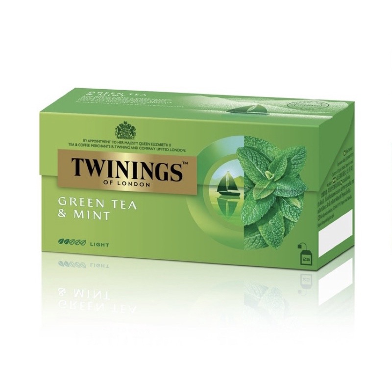 Twinings Green Tea & Mint ทไวนิงส์ ชาเขียว มินท์ ชนิดซอง 1.5 กรัม แพ็ค 25 ซอง