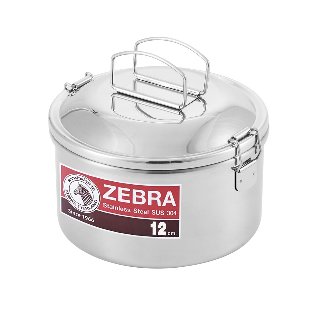 Zebra กล่องข้าวกลมพร้อมชั้นแบ่ง Simple II ตราหัวม้าลาย