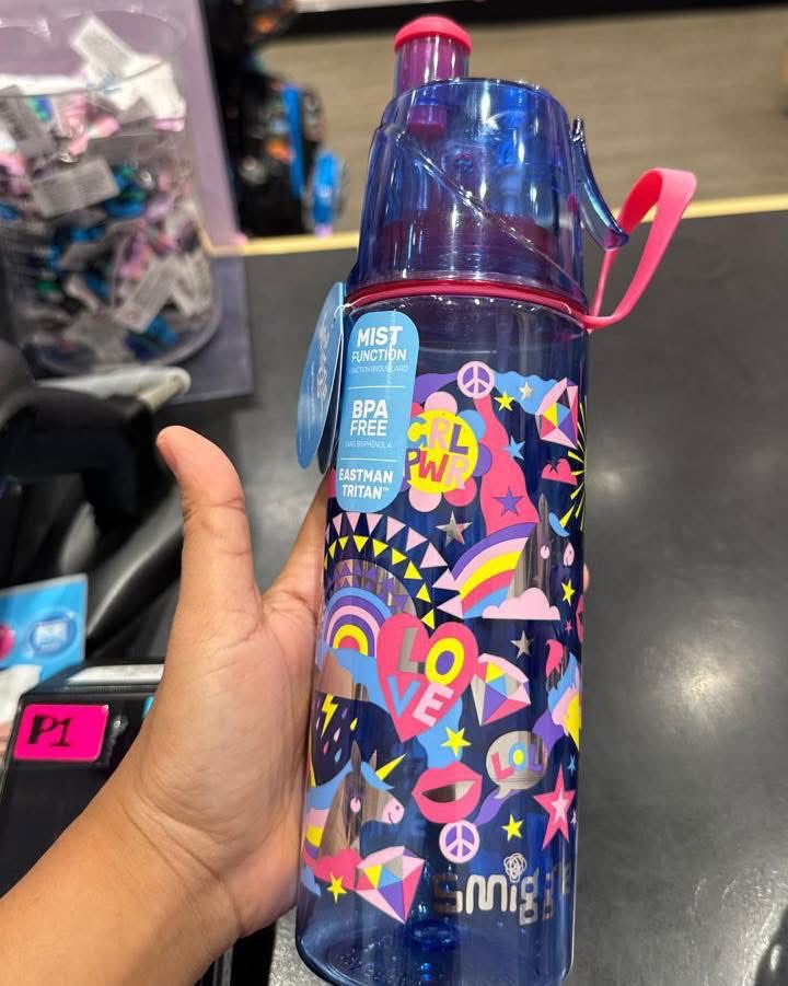 กระติกน้ำ สเปรย์ Smiggle splitz water bottle-lively -น้ำเงิน เลิฟ