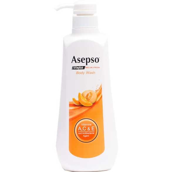 Asepso vitaplus body wash - melon fresh 500 ml. สบู่เหลว ครีมอาบน้ำ Asepso อาเซปโซ วีต้าพลัส บอดี้ วอช สูตรวิต้าพลัส กลิ่นเมลอน เฟรช 500 มล.