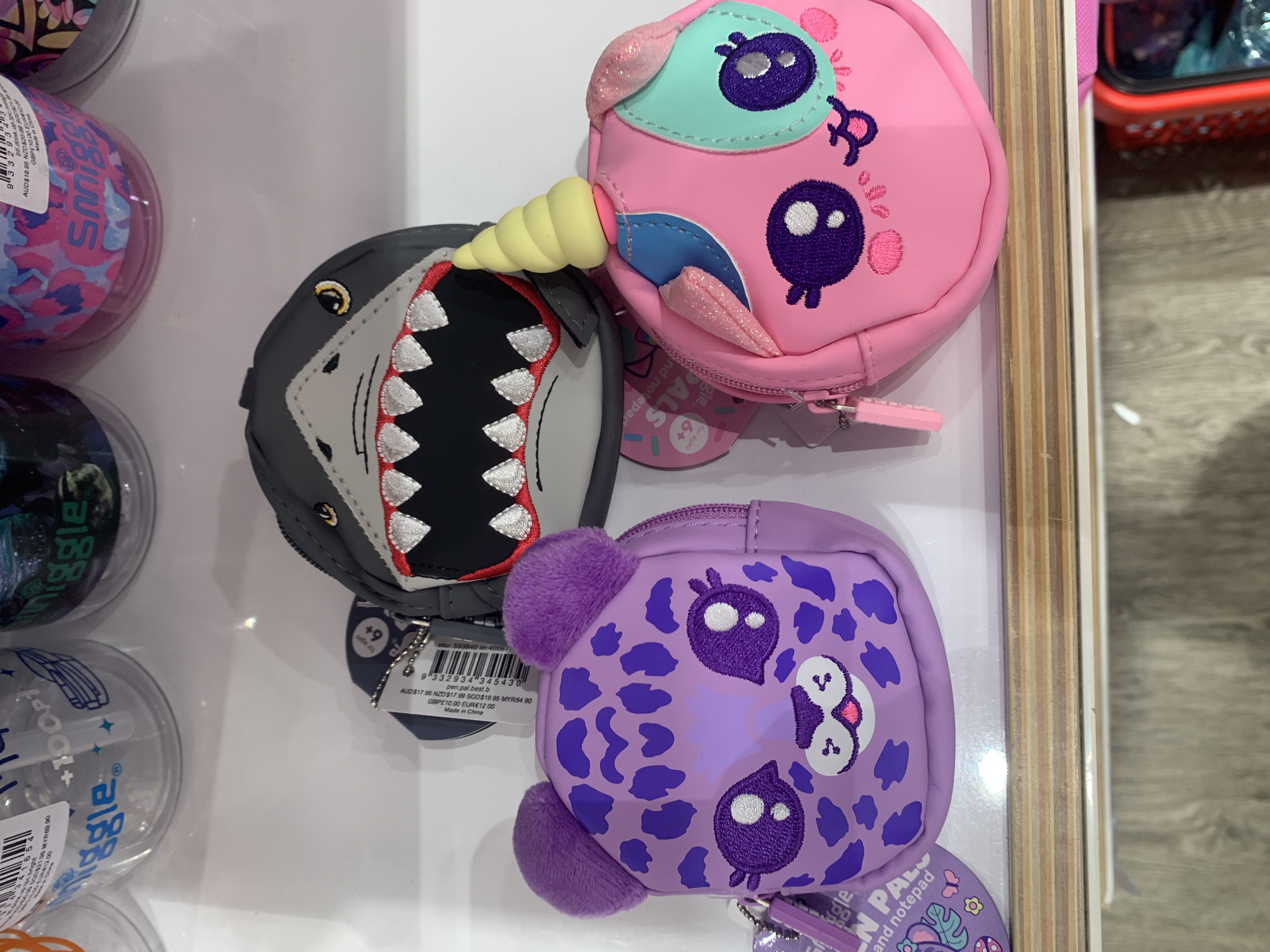 พวงกุญแจ สมุดโน๊ตจิ๋ว ปากกา Smiggle mini penpal keychain-ม่วง