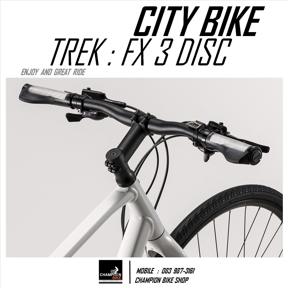 จักรยานซิตี้ไบค์ TREK : FX 3 DISC CITY BIKE - 2020 สีขาว-เทา