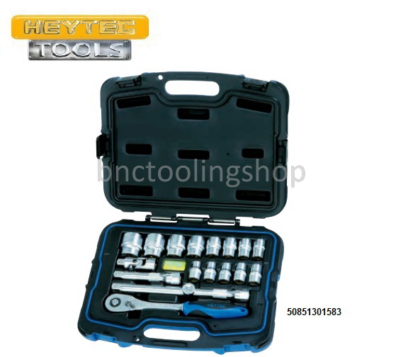 ลูกบ๊อกชุดพร้อมด้ามรู 1/2" x 6เหลี่ยม 18ชิ้น,Socket Set 1/2" 18pcs,HEYTEC,50851301583