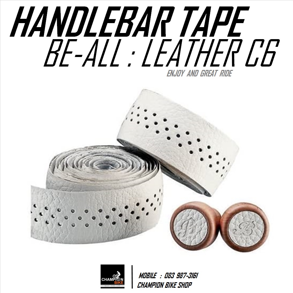 ผ้าพันแฮนด์เสือหมอบ หนังสังเคราะห์ สีขาว เจาะรู BE ALL : LAETHER C6 HANDLEBAR TAPE