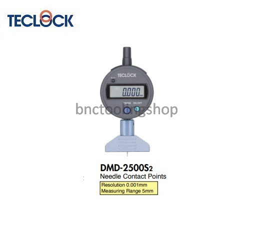 เกจวัดความลึกดิจิตอลขนาด 5มิล ความละเอียด 0.001 มิล,Digital Depth Gauge Range 5mm Graduation 0.001mm,TECLOCK,DMD-2500S2