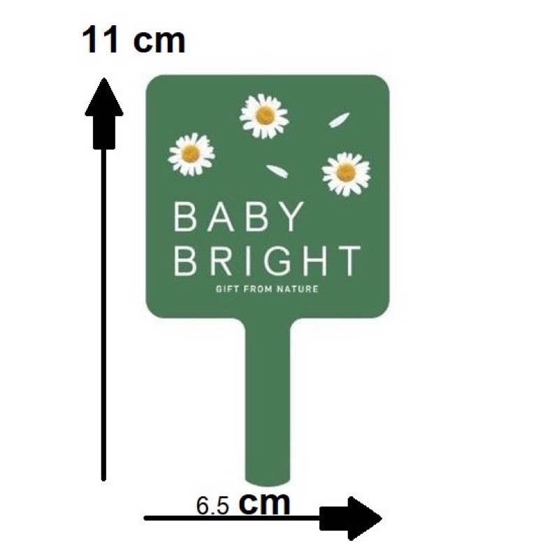 Baby Bright Up Mirror เบบี้ไบร์ท เมคอัพ มิลเรอร์ กระจกแต่งหน้า มีด้ามจับ ขนาด 6.5x11cm (ไซส์เล็ก)