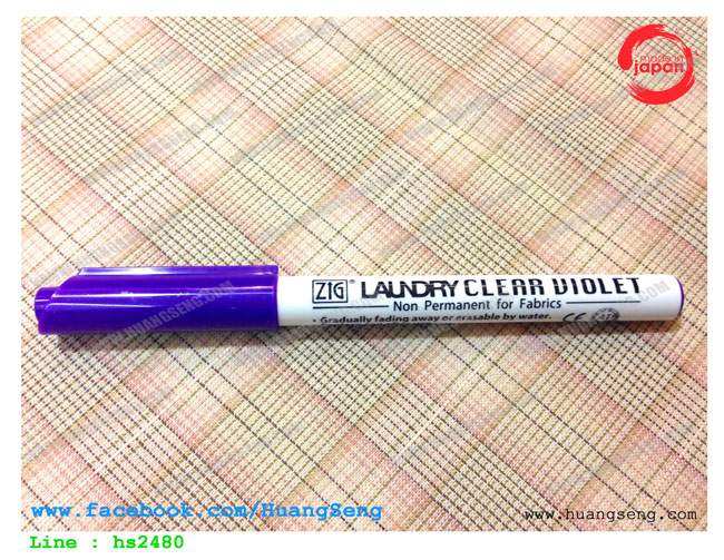 ปากกาเขียนZIGผ้าสีม่วง แบบระเหยเอง Air Erasable