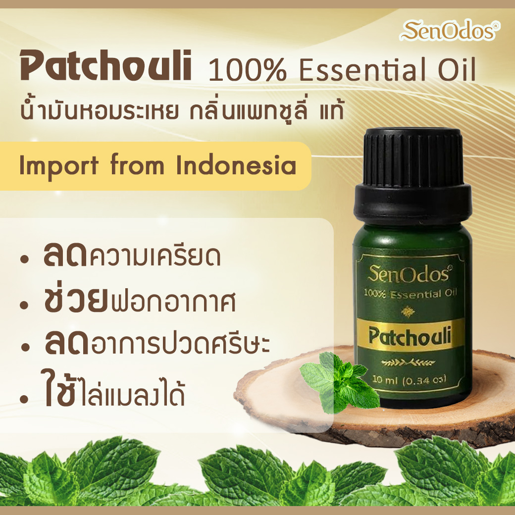 SenOdos น้ำมันหอมระเหยแท้ กลิ่นแพทชูลี่ (10 ml) Patchouli Pure Essential Oils