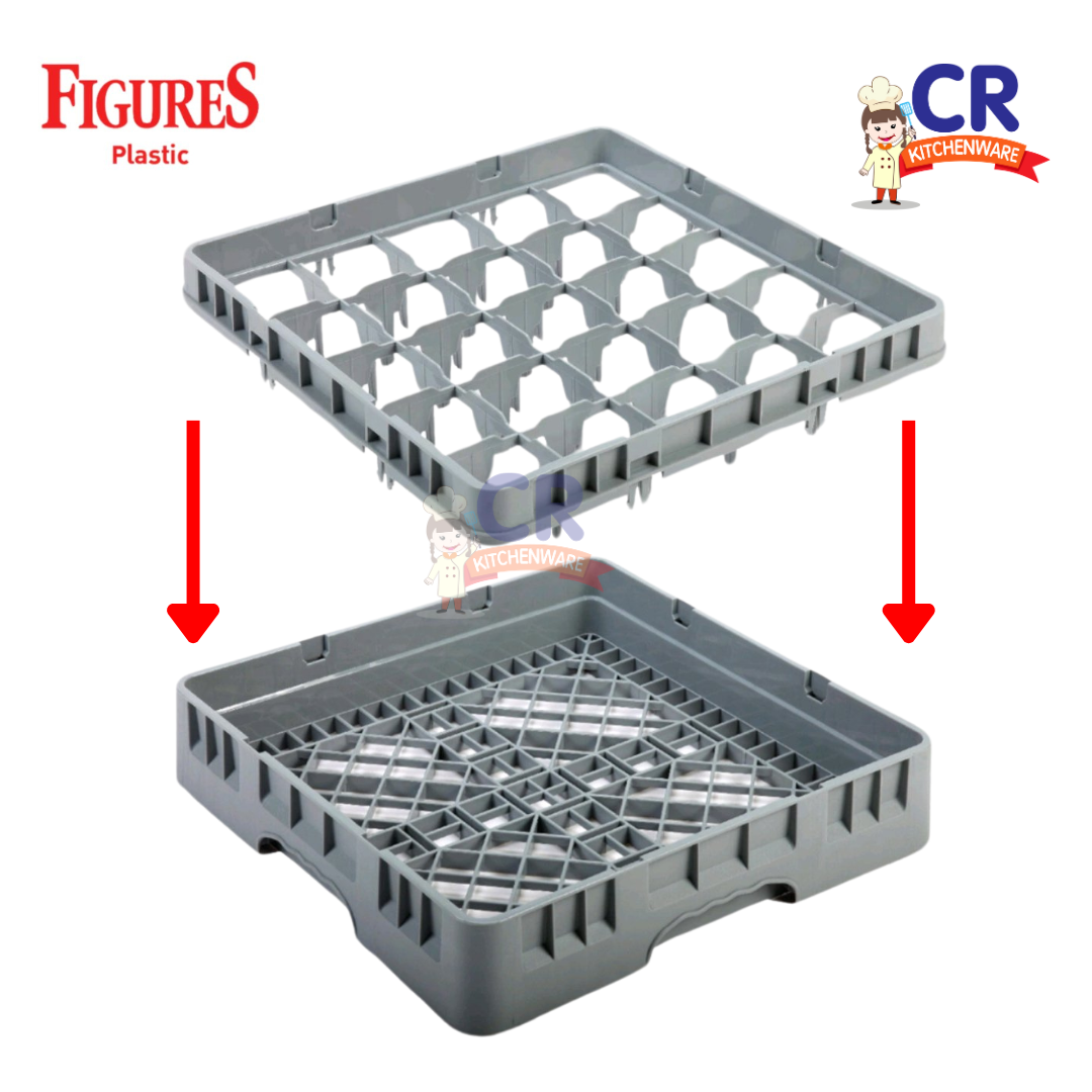 ชุดลังคว่ำแก้ว 25 ช่อง ตรา Figure ลังล้างแก้ว แล็คล้างแก้ว 50x50 (ฐาน 1 -ตัวต่อ 1)