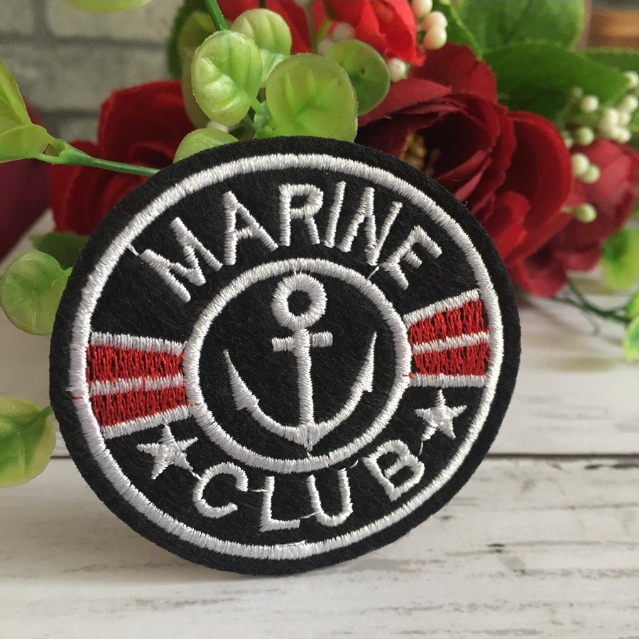 Clearance Marine Club ตัวรีดติดเสื้อ อาร์มรีด อาร์มปัก ตกแต่งเสื้อผ้า หมวก กระเป๋า แจ๊คเก็ตยีนส์ Embroidered Iron on Patch