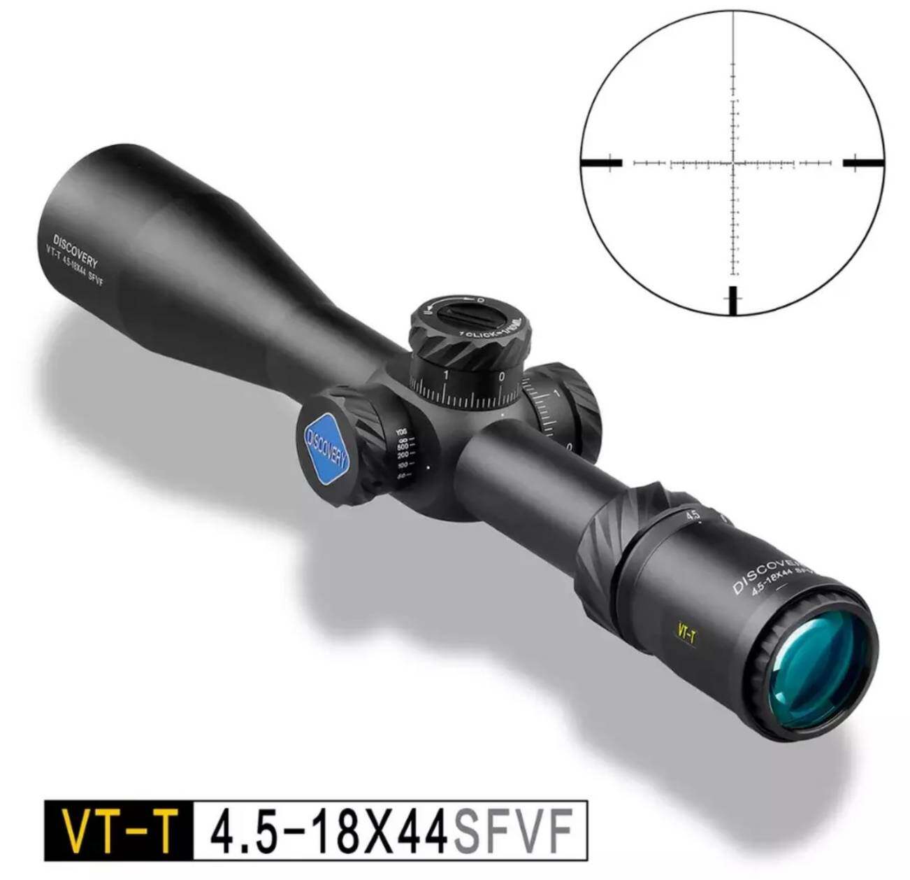 กล้อง Discovery Discovery VT-T 4.5-18x44 SFVF (เส้นเล็งขยาย สำหรับสายซุ่มระยะไกล)พร้อมสโคปแคม )100%