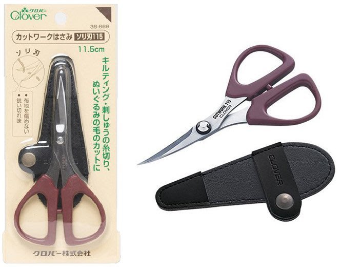 Clover กรรไกรปลายงอน ขนาด 11.5cm ญี่ปุ่นแท้ 36-668