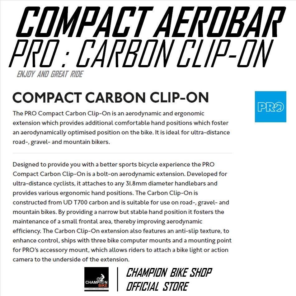 แอโร่บาร์เสือหมอบ แอโร่บาร์กราเวล แอโร่บาร์เสือภูเขา ไตรบาร์ PRO : COMPACT CARBON CLIP-ON AEROBAR / TRI-BAR ROAD,TRIATHLON, TT BIKE, AEROBAR ROAD, AEROBAR GRAVEL, AEROBAR MTB