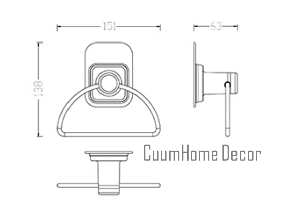 AP-06 ตะขอแขวนผ้าเช็ดมือ ยึดด้วยแผ่นฟิลม์