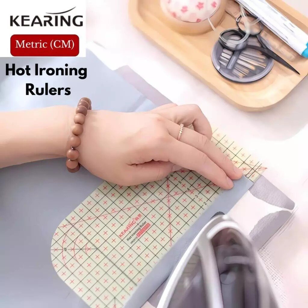 Kearing Hot Ironing Ruler ไม้บรรทัดรีดร้อน สำหรับรีดทำรอยริมขอบผ้า ขนาด 20×10 CM