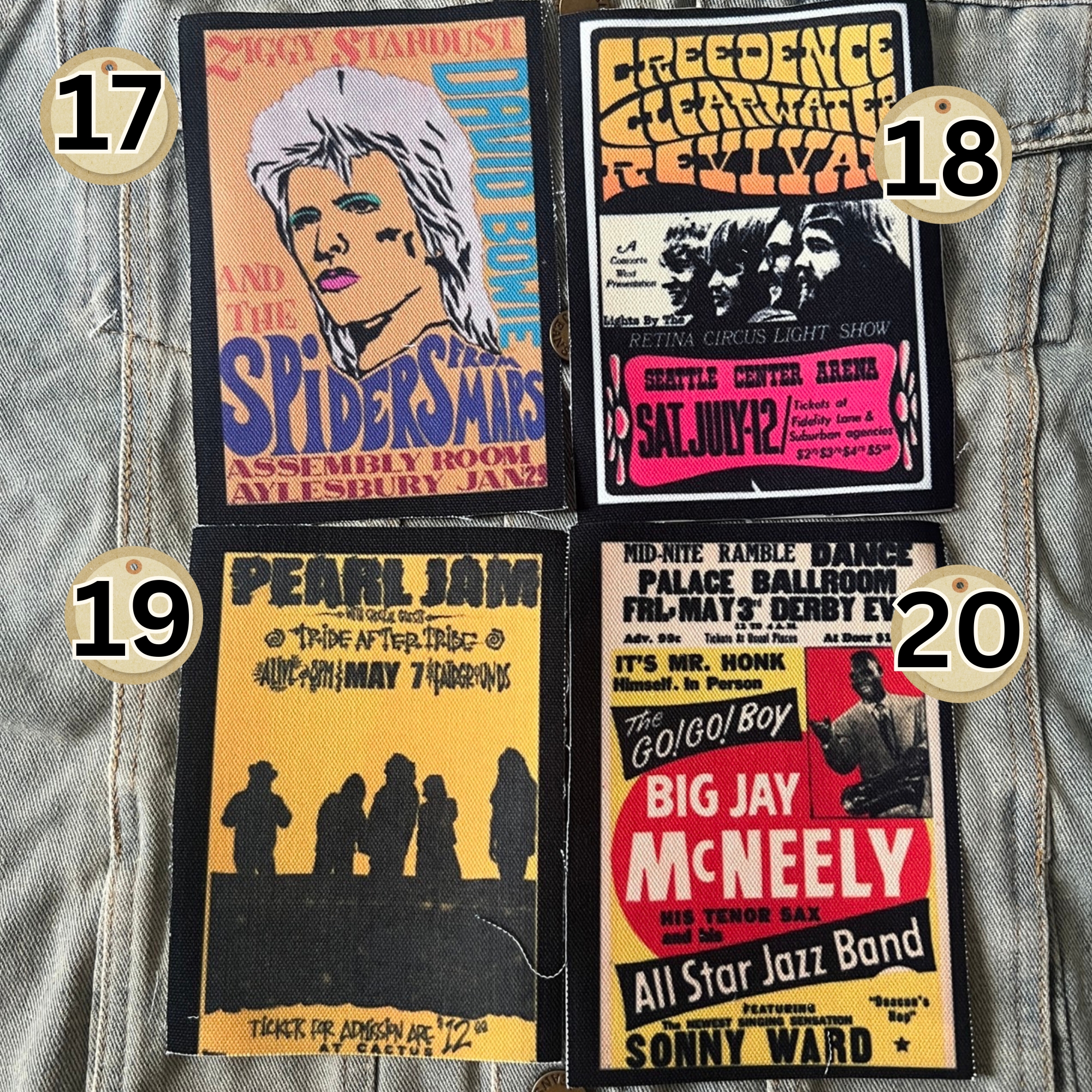 ตัวรีดติดเสื้อ วงดนตรี ร็อค วินเทจ พังค์ ผ้าแคนวาสพิมพ์ลาย ตกแต่งเสื้อผ้า Canvas Iron on Patch